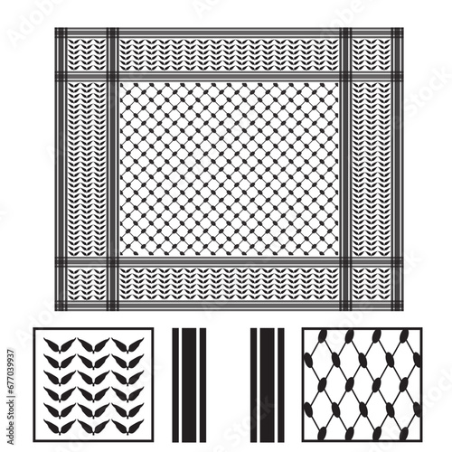 Palestinian Keffiyeh Pattern Middle East Symbol