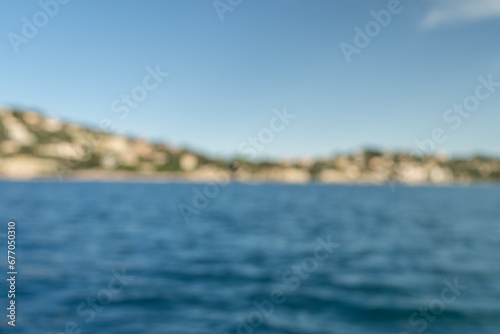 Blurred photo of Villefranche SUr Mer in spring on a warm sunny day