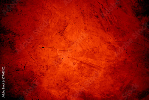 Red grunge wall texture. Red and black horror background.