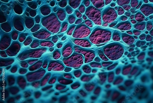 Cellular structure closeup. Natural texture vascular pattern slide. Generate Ai