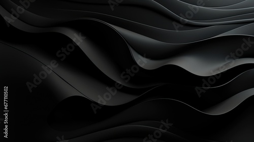 Beautiful dark black fabric wave background concept ai generated image