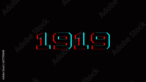 1919 New Year Creative Design Concept - 3D Rendered Image