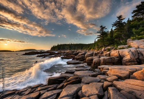 Maritime Majesty: Maine's Acadia National Park Shores.