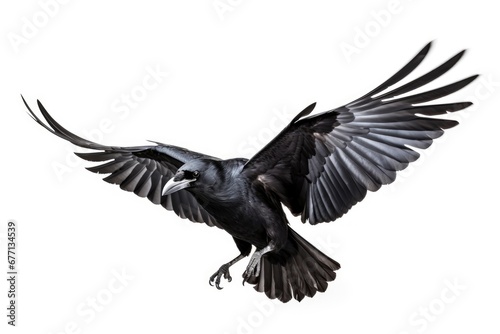 Carrion Crow bird isolated on white background
