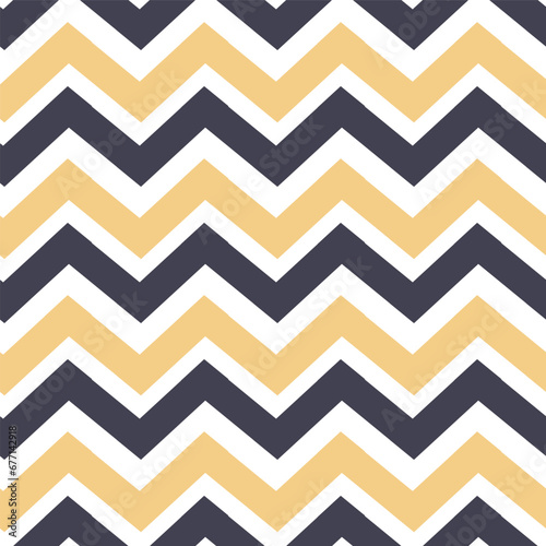 Seamless zigzag pattern in blue and yellow colors. Vector pattern. Printing on fabric and paper. Decorative vector print.