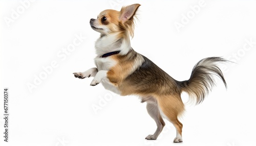 Chihuahua dog Full length profile portrait on an isolated background