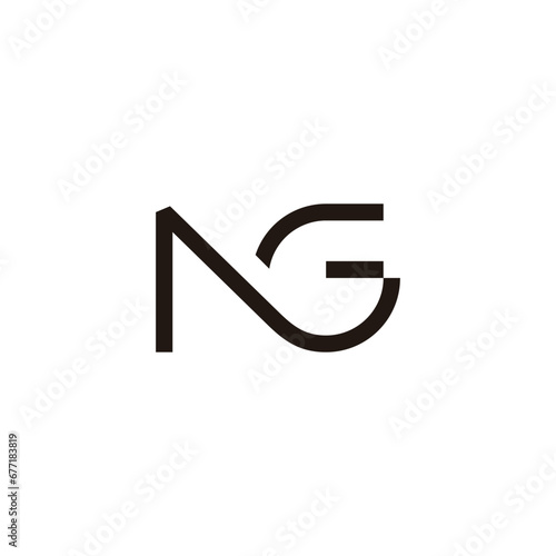 letter ng simple geometric linked line logo vector