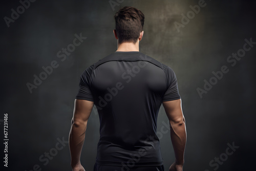 athlete's back with bulky muscles close-up. male persona, bodybuilder. athletic figure. powerlifting, power sports.