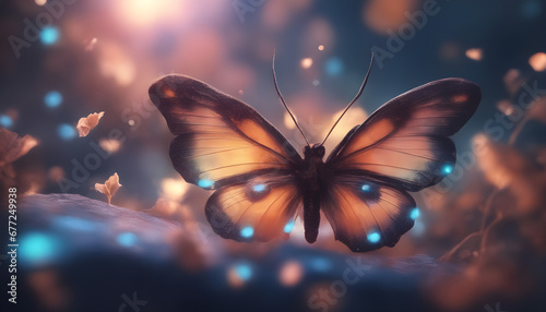 Butterfly summer flower ai generated