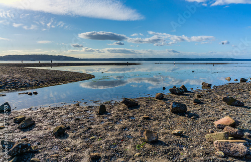 Shoreline Clouds Reflection