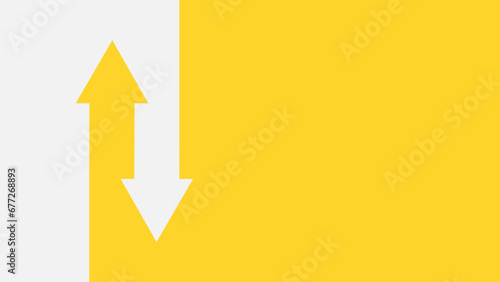Arrows in opposite directions background in gray and yellow tones