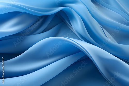blue abstract background, the fabric lies in soft waves. chiffon, translucent material. view from above. folds of fabric.
