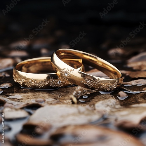 Eternal Bond of Love Wedding Rings in Selective Focus Symbolizing Unbreakable Union