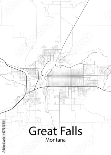 Great Falls Montana minimalist map