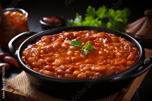 a delicious homemade pot of baked beans
