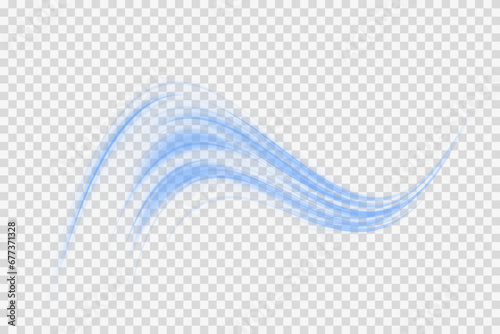 Luminous blue lines png of speed. Format PNG. Light glowing effect png. Abstract motion lines. Light trail wave, fire path trace line, car lights, optic fiber and incandescence curve twirl
