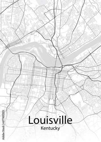 Louisville Kentucky minimalist map