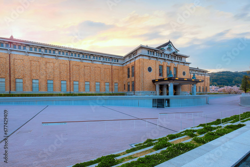 Kyoto, Japan - April 2 2023: Kyoto City KYOCERA Museum of Art is one of the oldest art museums in Japan, opened in 1928 as a commemoration of Emperor Hirohito's coronation