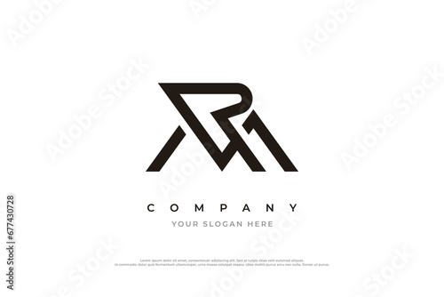 Initial Letter RM Logo or MR Logo Design Vector