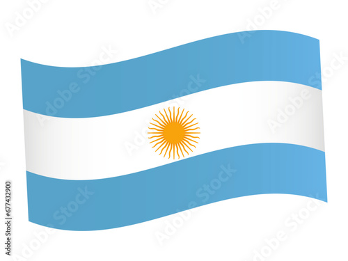 Bandera Argentina vectorial, editable con sol