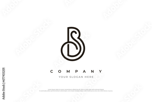 Initial Letter SB Logo or BS Monogram Logo Design Vector
