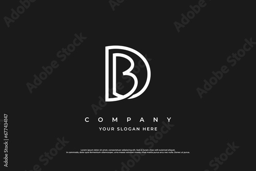 Initial Letter BD Logo or DB Logo Design Vector