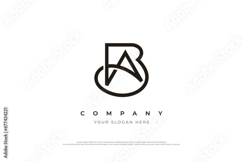 Initial Letter AB Logo or BA Monogram Logo Design Vector