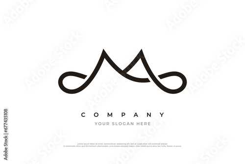 Stylish Letter M Logo Design Vector