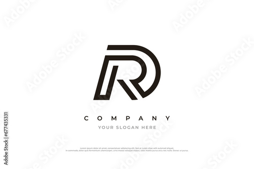 Initial Letter DR Logo or RD Logo Design Vector