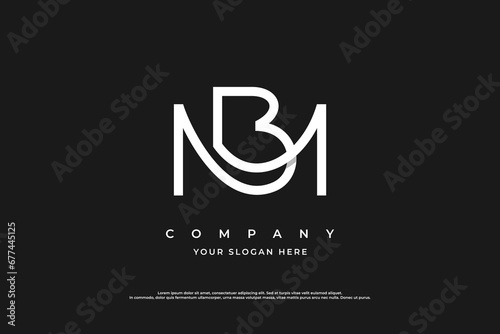 nitial Letter BM Logo or MB Monogram Logo Design Vector