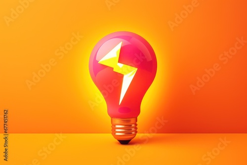 a light bulb with a lightning bolt on it