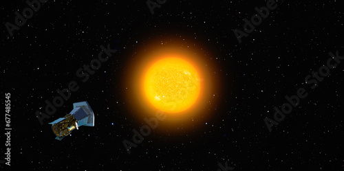 Parker Solar Probe approaching the sun "Elements of this image furnished by NASA "