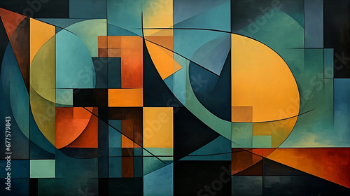  Background with colorful cubist style