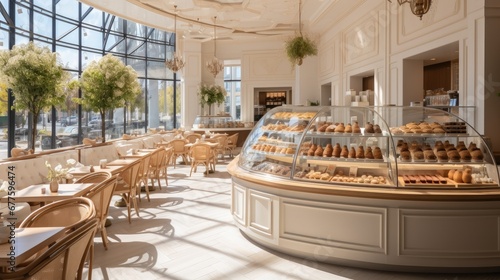 The lobby of the country garden bakery is full of French style, Design.