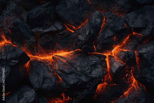 Molten Magma Background with Dramatic Fire and Light