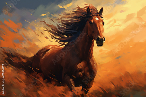 illustration of a horse in nature