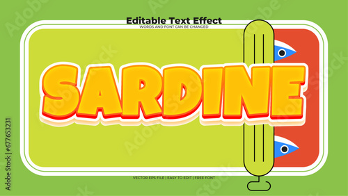 Colorful colourful sardine 3d editable text effect - font style