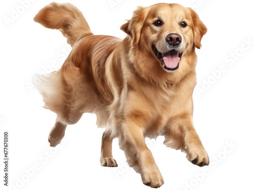 golden retriever dog isolated on transparent background