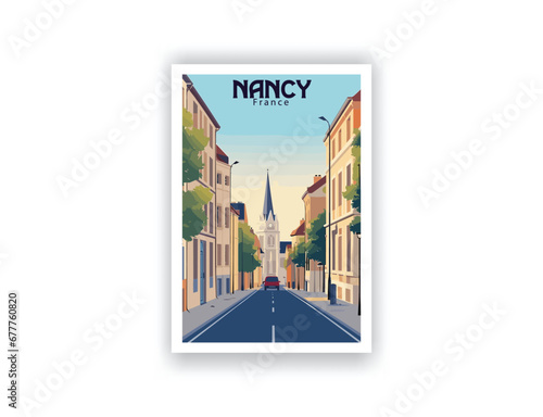 Nancy, France. Vintage Travel Posters. Vector art. Famous Tourist Destinations Posters Art Prints Wall Art and Print Set Abstract Travel for Hikers Campers Living Room Decor