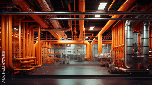 Orange Pipeline Industrial Facility. Generative AI