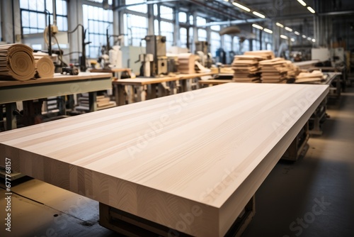 Production of wood floors in the factory, Furniture production.