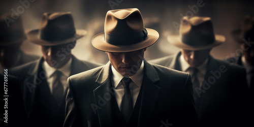 mafia in classic suits. ai generative