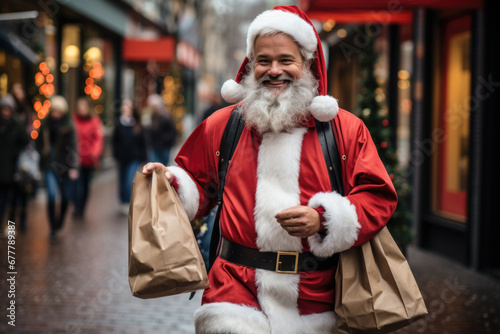 Weihnachtsmann auf der Straße