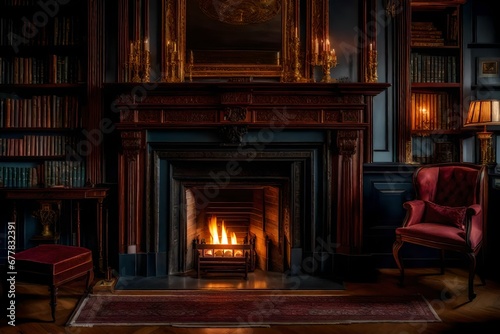 The opulent appeal of a Victorian era home's fireplace, with intricate mantels and the charm of historical warmth