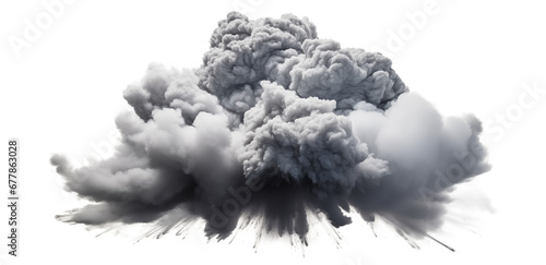 dense black cloud with a blanket of smoke, explosion isolated on transparent background. png