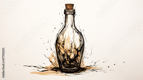 illustrative sketch of a bottle on a white background