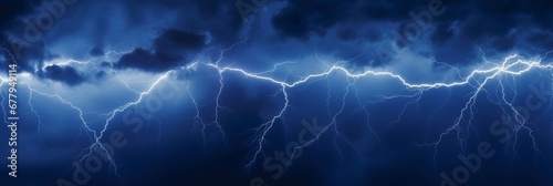 Shafts of lightning isolated on a blue-black background