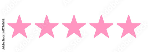シンプルなピンク色の5つ星マーク