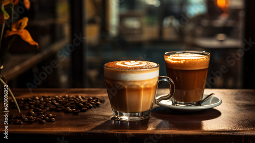 Cool cappuccino and ice coffee