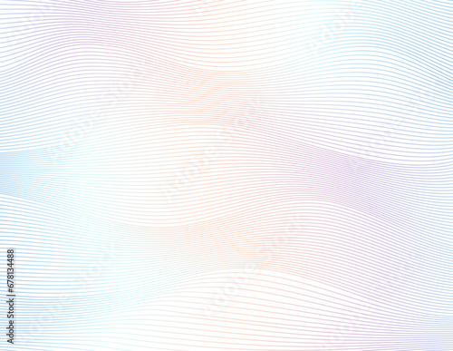 Abstract wave rainbow, holographic color gradient line pattern on white background. Contemporary vector design for elegant business card, print brochure, flyer, banners, cover book, label fabric